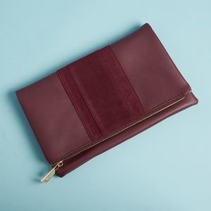 Summer & Rose burgundy foldover clutch